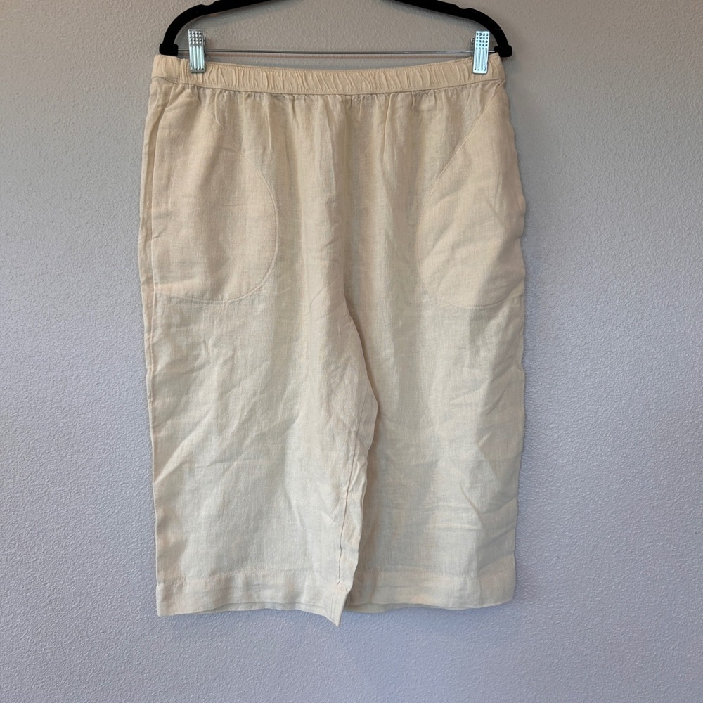 Free People Free-est Cream Linen Blend Relaxed High Waist Shorts Large OB1478546